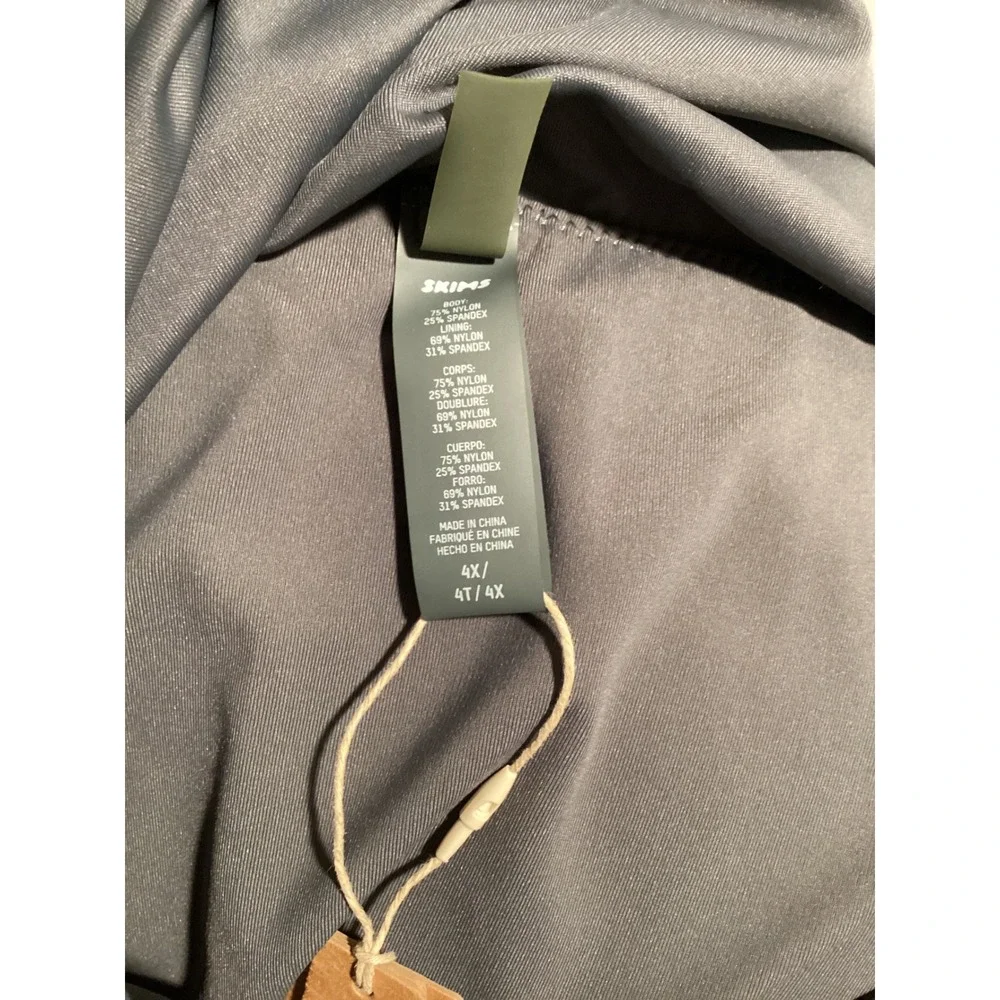 SKIMS Sculpting Swim Fold Over Bikini Bottom Gunmetal Gray 4X BB-BRF-2756 NWT